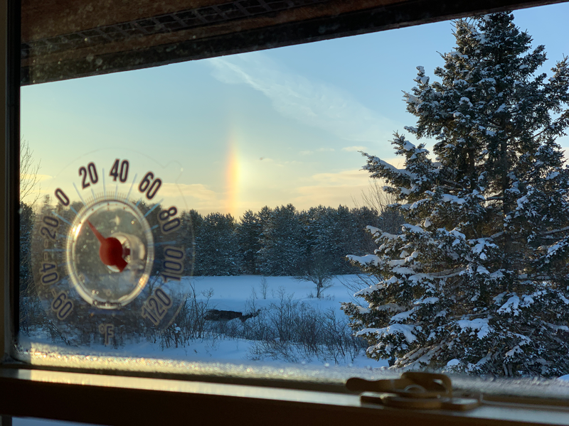 Sun dog from the Finn’s kitchen window.